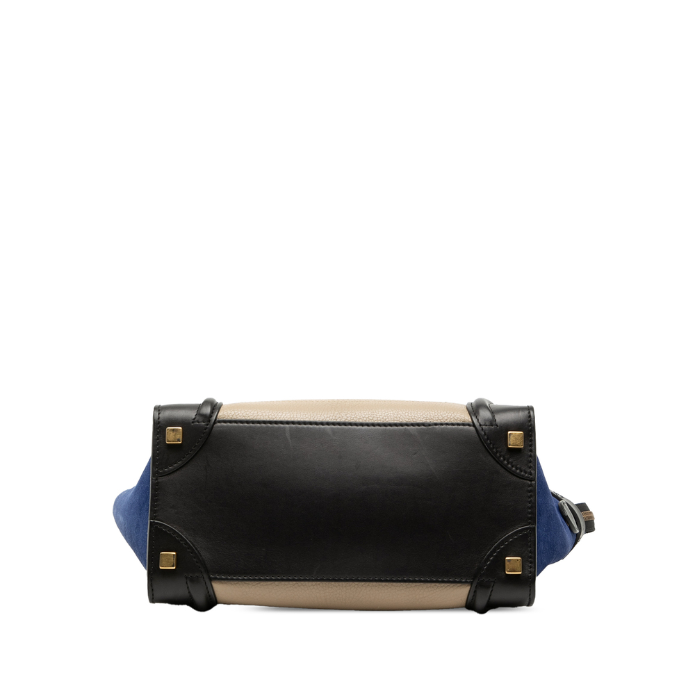 Pre-Loved Celine Micro Tricolor Calfskin and Suede Luggage Tote - Picture 3 of 7